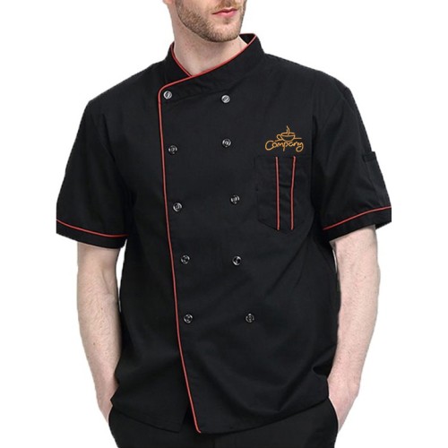 ActiveFit Half Sleeve Black Chef Coat